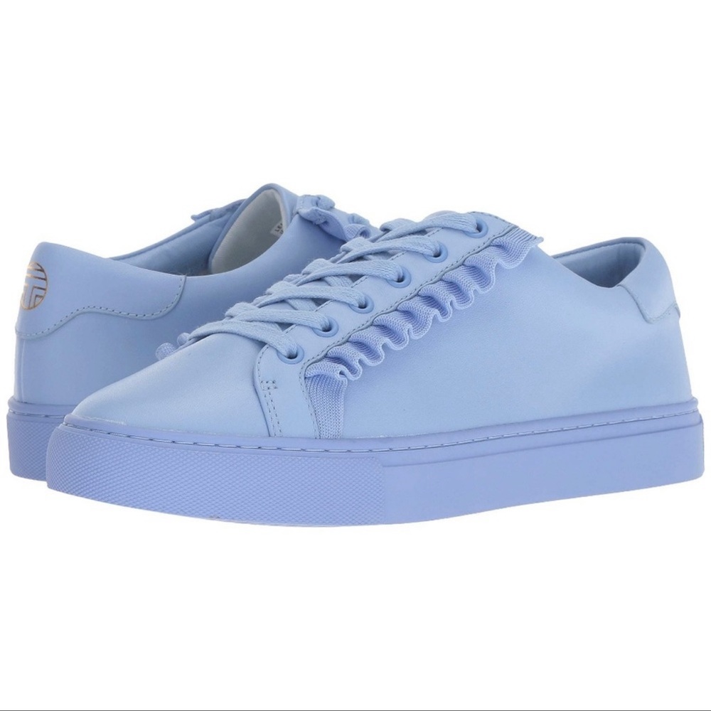 NEW❗️Tory Burch Ace Blue Ruffle Trainer Sneakers💎
